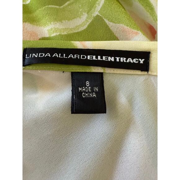 Vintage y2k Linda Allard Ellen Tracy 100% Silk Tropical Print Maxi Skirt Size 8 - Picture 6 of 6